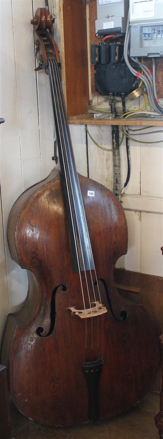 19C double bass, stamped Rushworth & Dreaper, Liverpool (very a.f.)